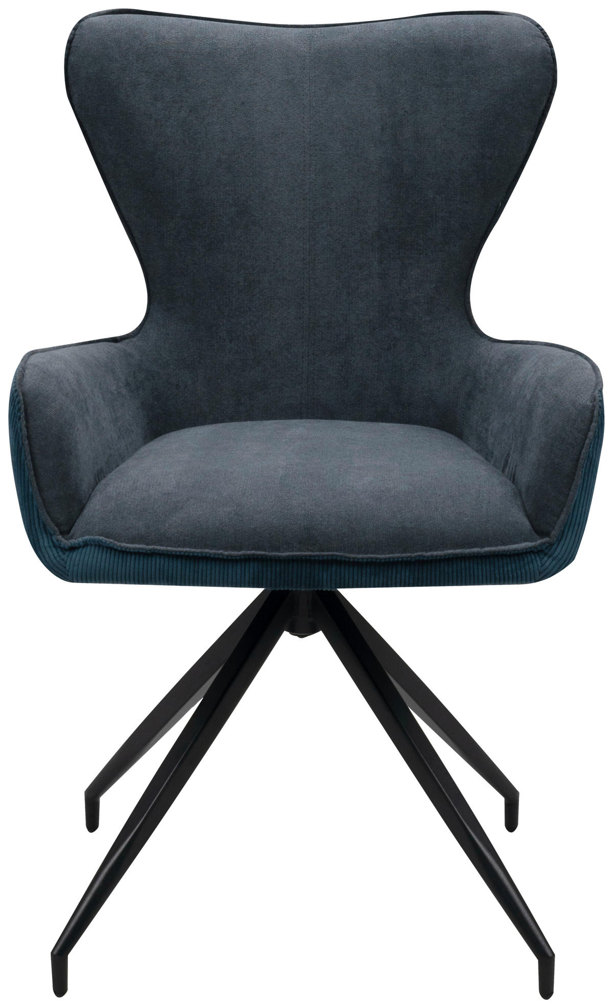 STUHL  in Edelstahl Cord Textil  - Dunkelgrau/Schwarz, MODERN, Textil/Metall (57/93/64cm) - MID.YOU