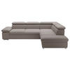 ECKSOFA inkl. Funktion in Flachgewebe Graubraun  - Graubraun, Modern, Textil/Metall (274/228cm) - Sit & More
