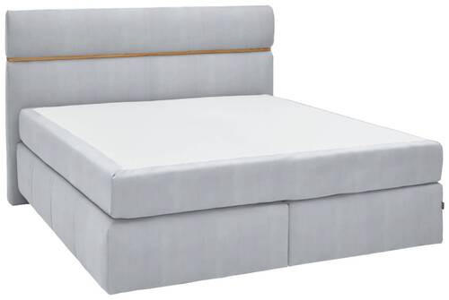 BOXSPRINGBETT 180/200 cm  in Eichefarben, Hellgrau  - Eichefarben/Hellgrau, KONVENTIONELL, Holz/Kunststoff (180/200cm) - Dieter Knoll