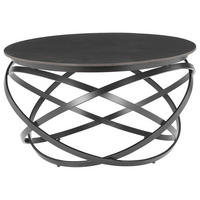 COUCHTISCH 80/80/45 cm rund Grau, Schwarz  - Schwarz/Grau, Design, Keramik/Metall (80/80/45cm) - Stylife