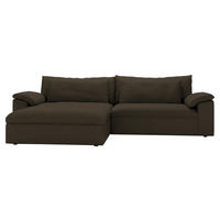 ECKSOFA Flachgewebe Schlammfarben  - Schlammfarben/Schwarz, Modern, Kunststoff/Textil (198/306cm) - Carryhome