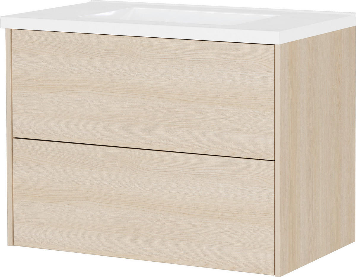 WASCHTISCHKOMBI  - Eichefarben/Graphitfarben, Design, Keramik/Holzwerkstoff (81/61/46cm) - Germania