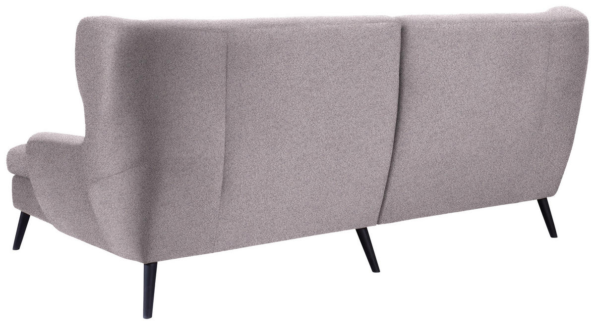 ECKSOFA in Flachgewebe Grau, Lila  - Lila/Schwarz, Design, Holz/Textil (237/165cm) - Stylife
