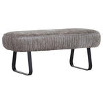 HOCKERBANK 132/53/54 cm Chenille Taupe Metall  - Taupe/Schwarz, Design, Textil/Metall (132/53/54cm) - Moderano