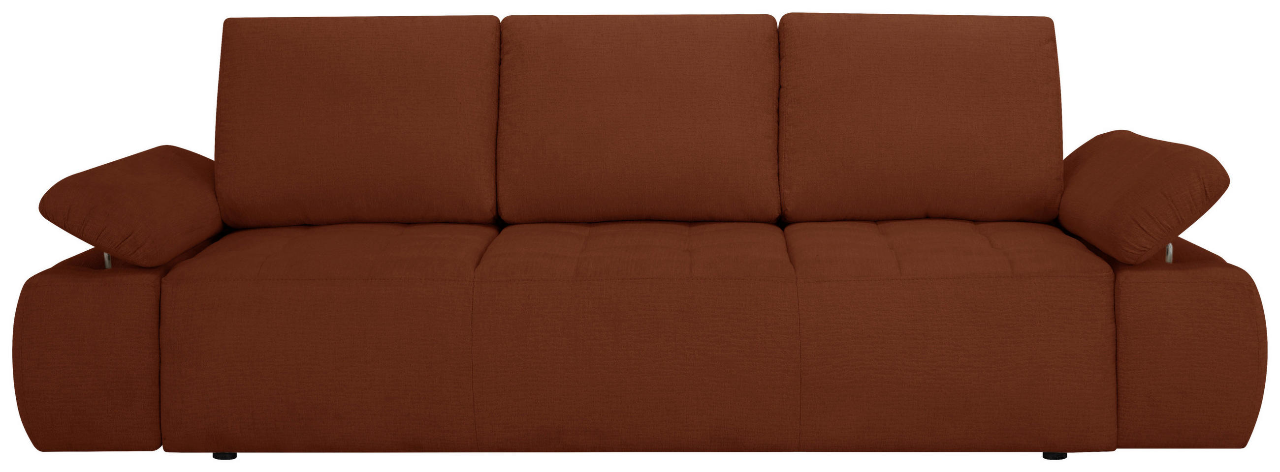 SCHLAFSOFA  mit Bettkasten erhältlich, Bettfunktion erhältlich Chenille, Jacquard Rostfarben  - Rostfarben/Schwarz, Design, Kunststoff/Textil (255/89/109cm) - MID.YOU