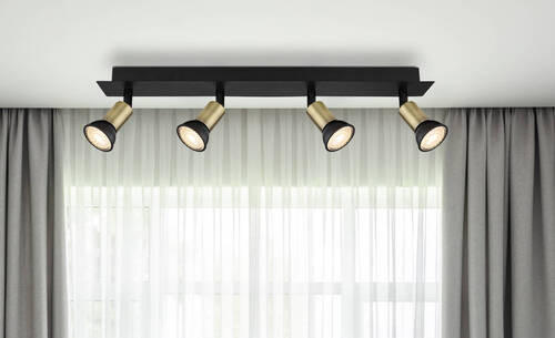 SPOTLIGHT Drew 50/6/9 cm   - svart/guldfärgad, Design, metall (50/6/9cm) - Globo