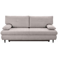 SCHLAFSOFA Chenille Beige Querschläfer  inkl. Rückenkissen, Armlehnenkissen, Bettkasten, Schlaffunktion, Rücken echt, Liegefläche im Originalstoff  - Beige/Schwarz, KONVENTIONELL, Holz/Textil (212/97/105cm) - Carryhome