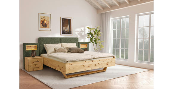 BETT 180/200 cm in Grün, Zirbelkieferfarben - Zirbelkieferfarben/Braun, Natur, Holz/Textil (180/200cm) - Valnatura
