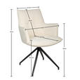 ARMLEHNSTUHL  Stoffauswahl, Sitzfläche 360° drehbar, automatische Rückholfunktion Jacquard  - Creme/Schwarz, Design, Textil/Metall (59/89.5/63cm) - Novel