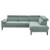 ECKSOFA in Flachgewebe Mintgrün  - Schwarz/Mintgrün, Design, Holzwerkstoff/Textil (272/217cm) - Pure Home Comfort