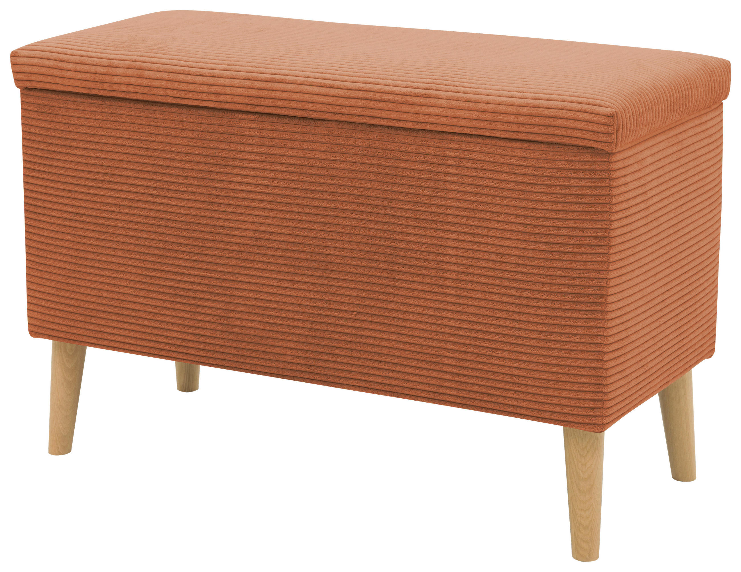 HOCKER 400 004  Cord Terracotta  - Terracotta/Naturfarben, Basics, Holz/Textil (91/58/41cm) - Livetastic