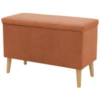 HOCKER 400 004  Cord Terracotta  - Terracotta/Naturfarben, Basics, Holz/Textil (91/58/41cm) - Livetastic