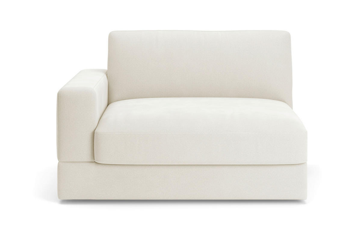 SOFAELEMENT FABIO E Mikrofaser Elfenbein  - Elfenbein/Schwarz, MODERN, Kunststoff/Textil (132/87/108cm) - Sit & More