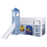 SPIELBETT Kiefer massiv 90/200 cm Blau, Weiß  - Blau/Weiß, Natur, Holz (90/200cm) - MID.YOU