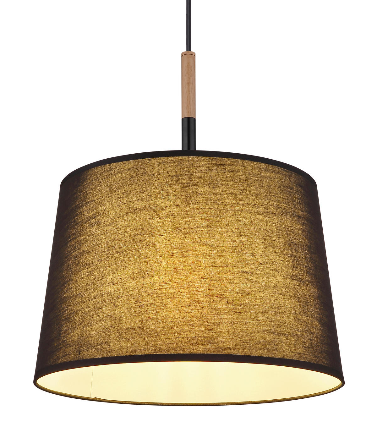 HÄNGELEUCHTE 38/120 cm   - Schwarz/Naturfarben, Basics, Holz/Textil (38/120cm) - Globo