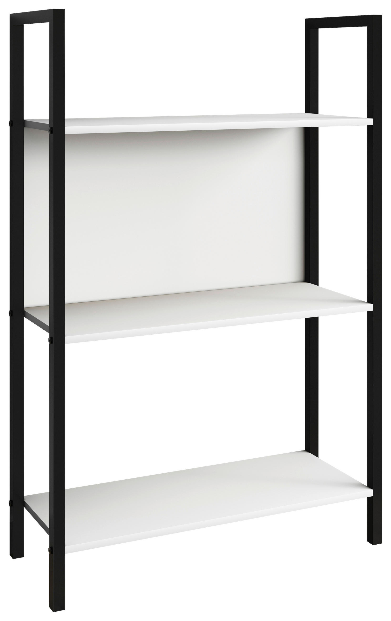 REGAL  56/100/24 cm Weiß  - Schwarz/Weiß, KONVENTIONELL, Holzwerkstoff/Metall (56/100/24cm)