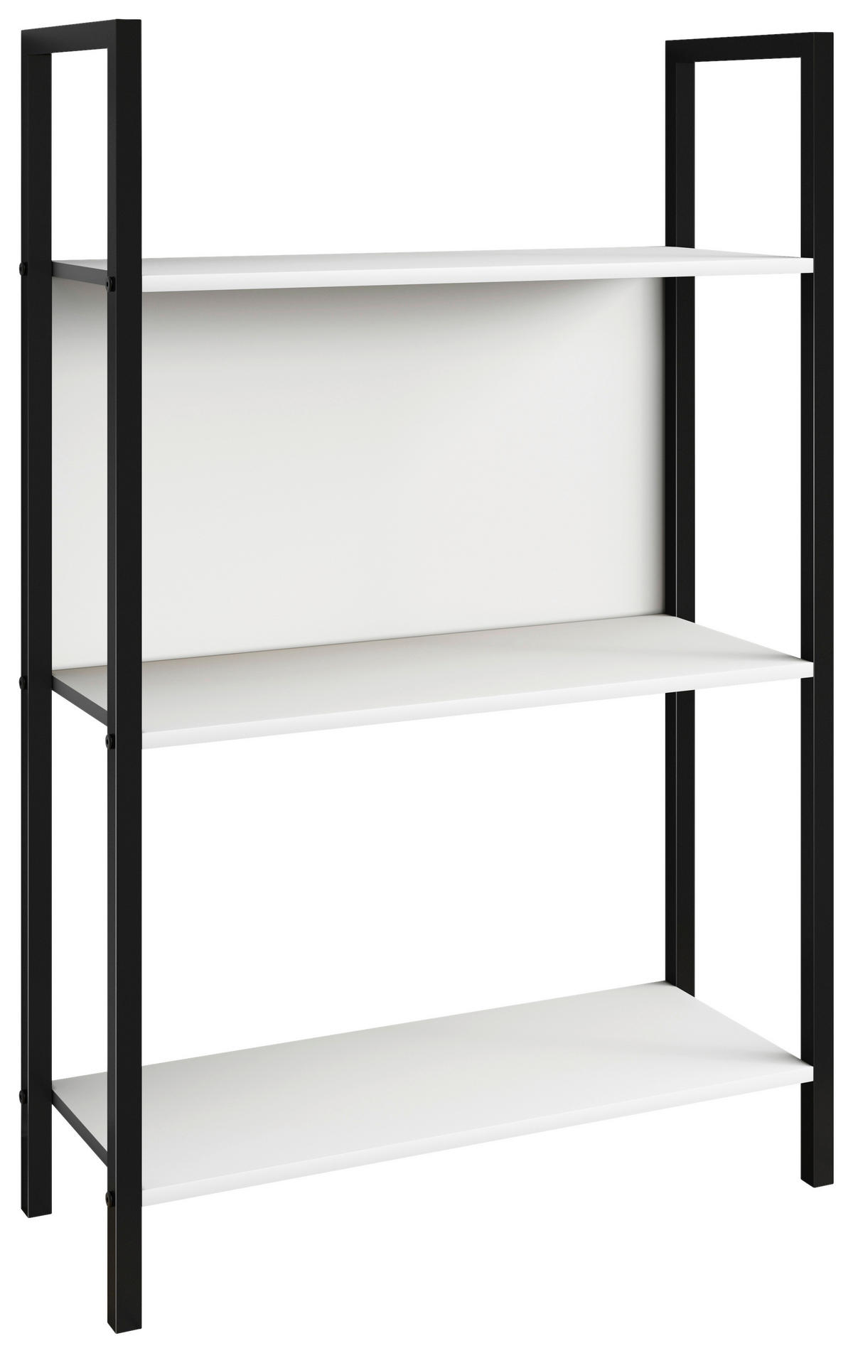 REGAL  56/100/24 cm Weiß  - Schwarz/Weiß, KONVENTIONELL, Holzwerkstoff/Metall (56/100/24cm)