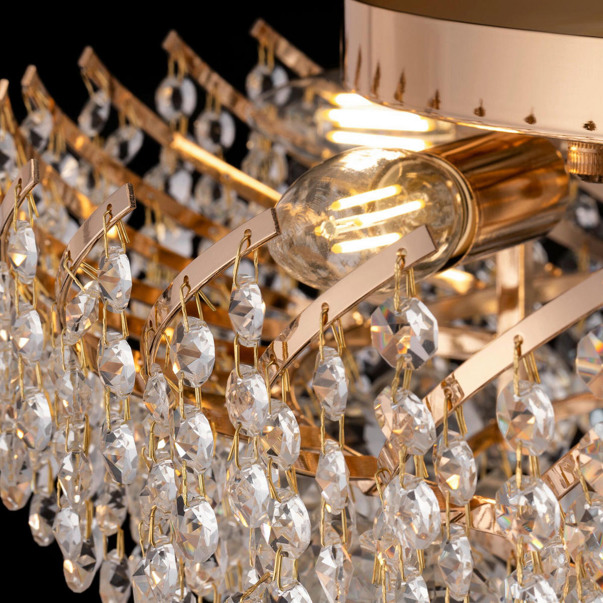 TAKKRONA 51/24,5/51 cm  - guldfärgad, Trend, metall/glas (51/24,5/51cm) - MAYTONI