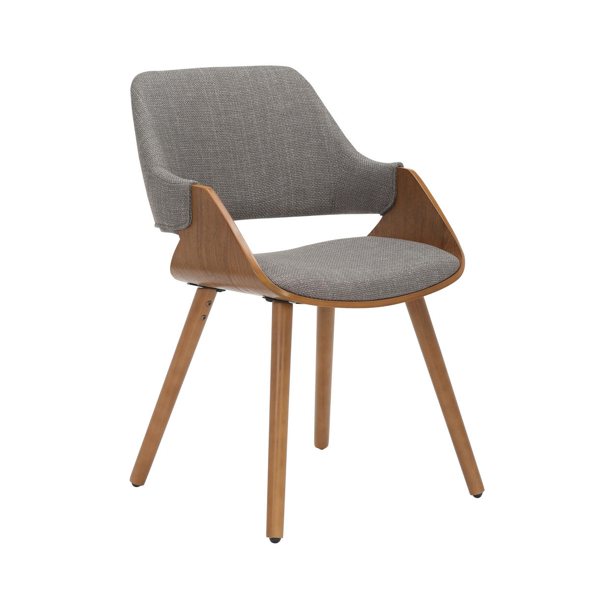 ARMLEHNSTUHL in Holz, Textil Grau, Walnussfarben  - Walnussfarben/Grau, MODERN, Holz/Textil (51/79,5/57cm) - home24