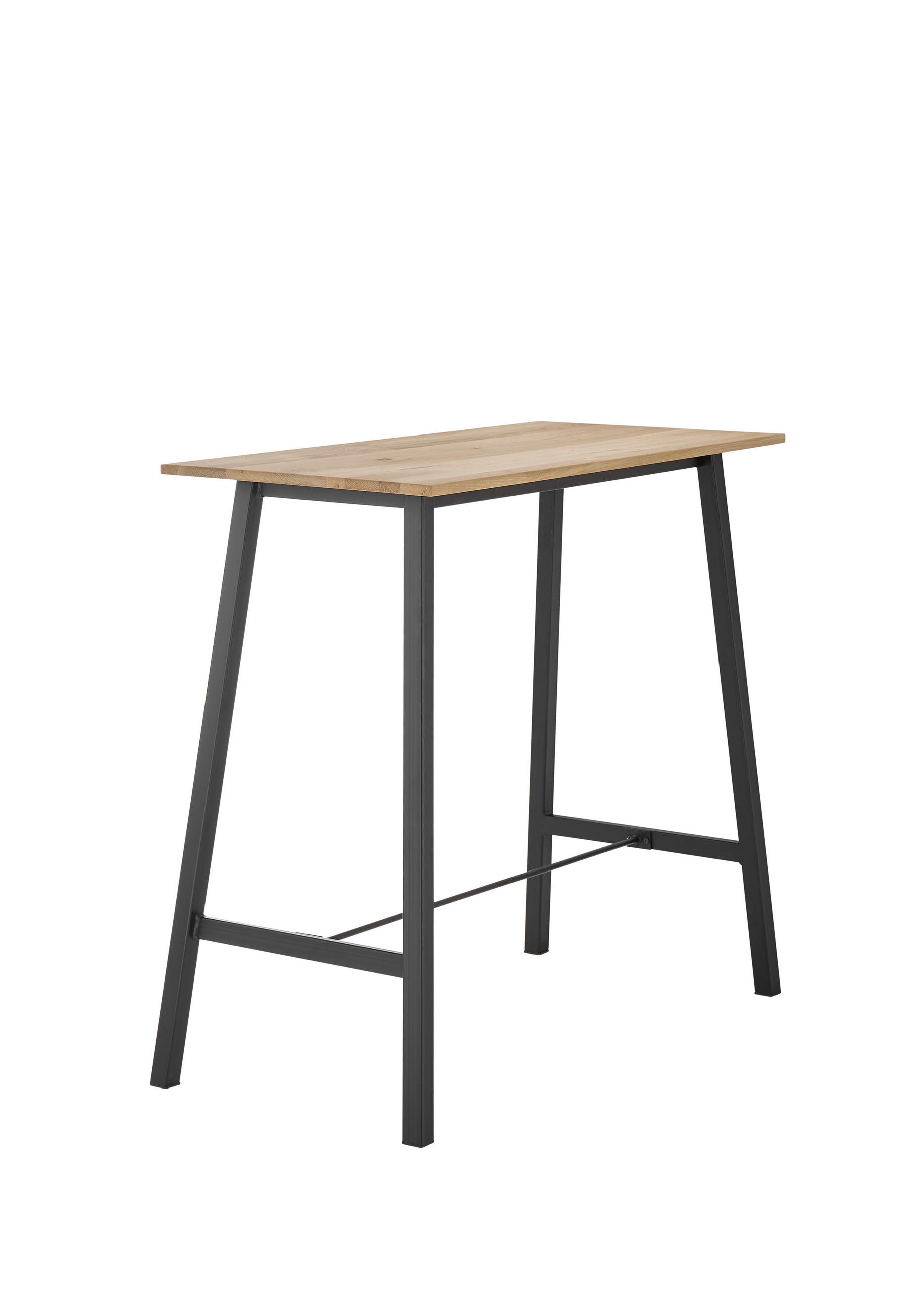 BARTISCH in Holz 120/60/104 cm   - Eichefarben/Schwarz, Design, Holz/Metall (120/60/104cm) - Boxxx