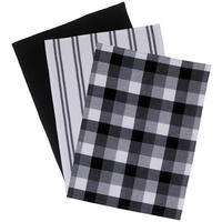 GESCHIRRTUCH-SET 3-teilig Schwarz, Weiss  - Weiss/Schwarz, Trend, Textil (50/70cm) - Novel