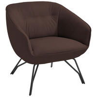 COCKTAILSESSEL - Anthrazit/Braun, Design, Leder/Metall (76/80/73cm) - Joop!