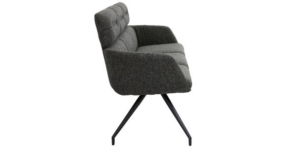 SITZBANK 200/91/70 cm Webstoff Schwarz, Dunkelgrau  - Dunkelgrau/Schwarz, Design, Textil/Metall (200/91/70cm) - Dieter Knoll