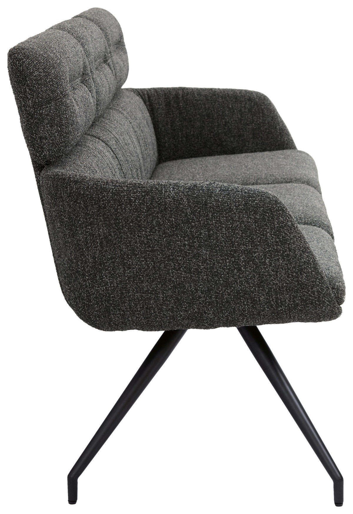 SITZBANK 200/91/70 cm Webstoff Schwarz, Dunkelgrau  - Dunkelgrau/Schwarz, Design, Textil/Metall (200/91/70cm) - Dieter Knoll