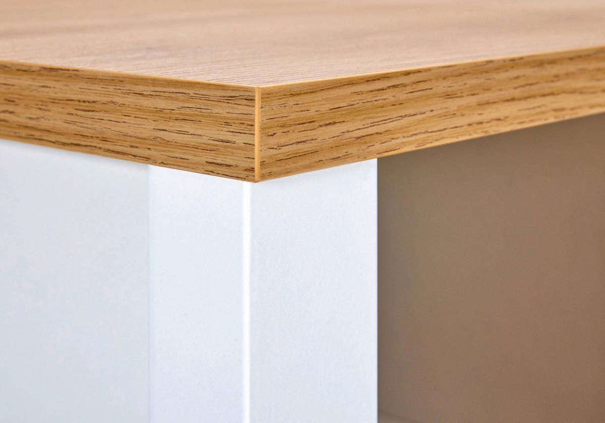 Aufsatzschrank Sicilia 70/60,5/60 cm   - Weiss/Silberfarben, Modern, Holzwerkstoff/Metall (70/60,5/60cm) - MID.YOU
