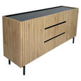 SIDEBOARD LINO in 150/75/40 cm - Eichefarben/Schwarz, Design, Holzwerkstoff/Metall (150/75/40cm) - Xora