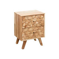NOČNÝ STOLÍK, akácia, farba akácie, 44/61/35 cm - čierna/farba akácie, Lifestyle, kov/drevo (44/61/35cm) - MID.YOU