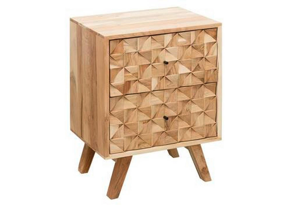 NOČNÝ STOLÍK, akácia, farba akácie, 44/61/35 cm - čierna/farba akácie, Lifestyle, kov/drevo (44/61/35cm) - MID.YOU