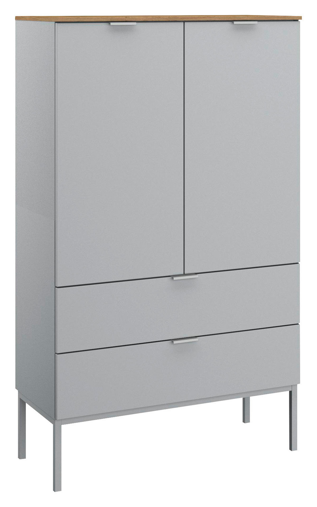 KOMMODE  in 80/138/42 cm  - Eichefarben/Alufarben, Trend, Holzwerkstoff/Kunststoff (80/138/42cm) - Stylife