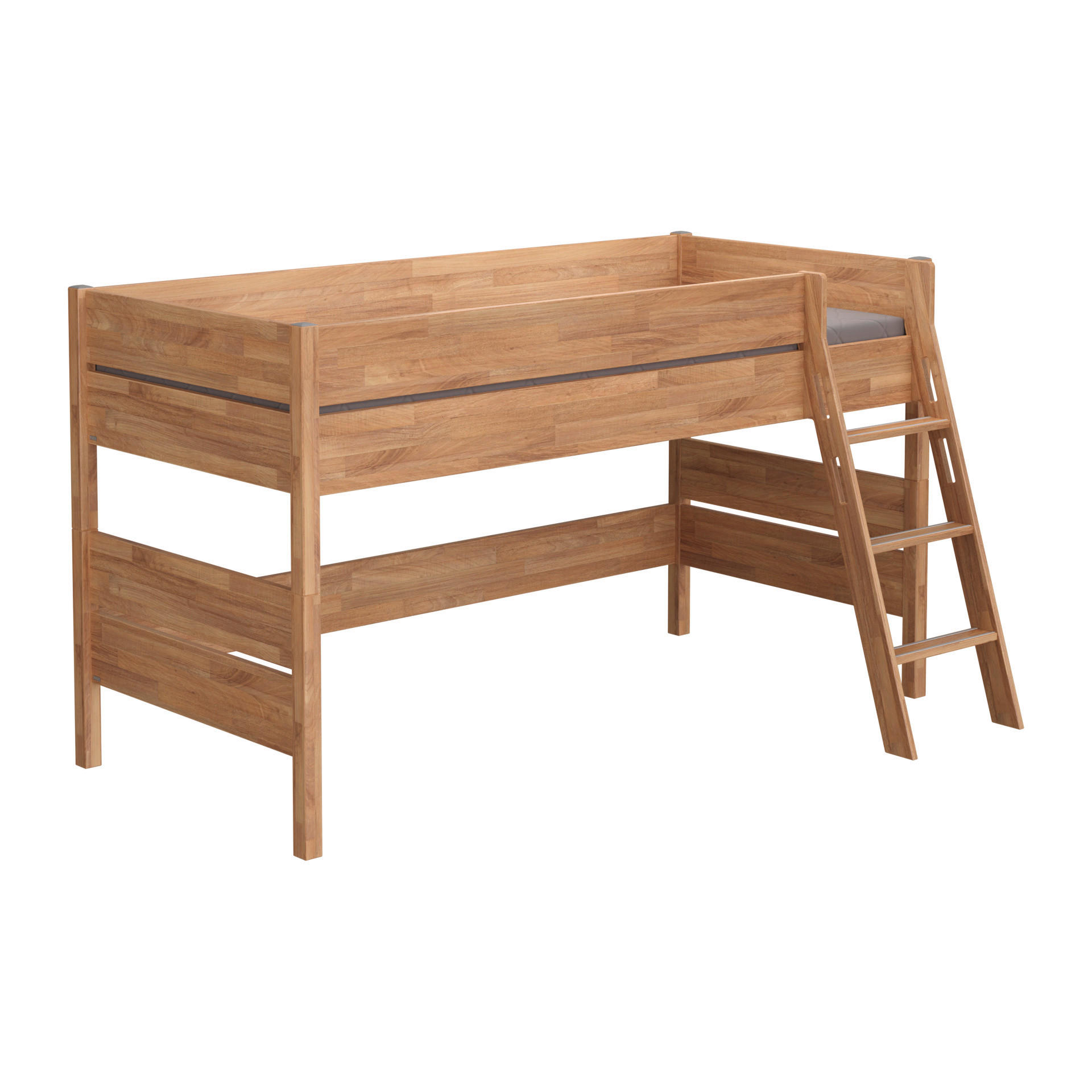SPIELBETT Eiche massiv 90/200 cm Eichefarben  - Eichefarben, Design, Holz (90/200cm) - Paidi