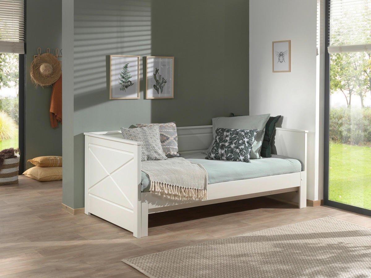 AUSZIEHBETT 90/200 cm  in Weiß  - Weiß, MODERN, Holz/Holzwerkstoff (90/200cm) - MID.YOU