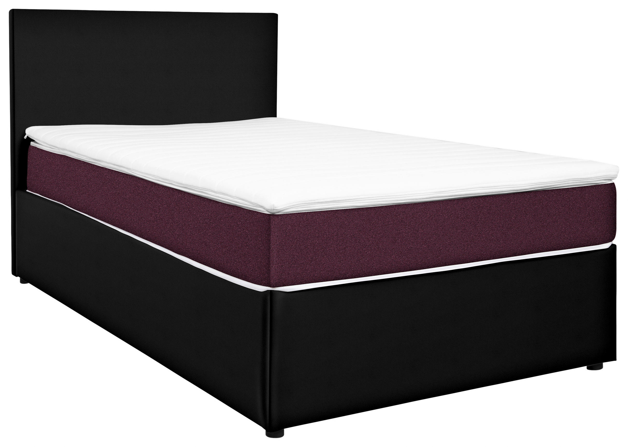 BOXBETT 120/200 cm  in Schwarz, Brombeere  - Brombeere/Schwarz, KONVENTIONELL, Holz/Holzwerkstoff (120/200cm) - Carryhome