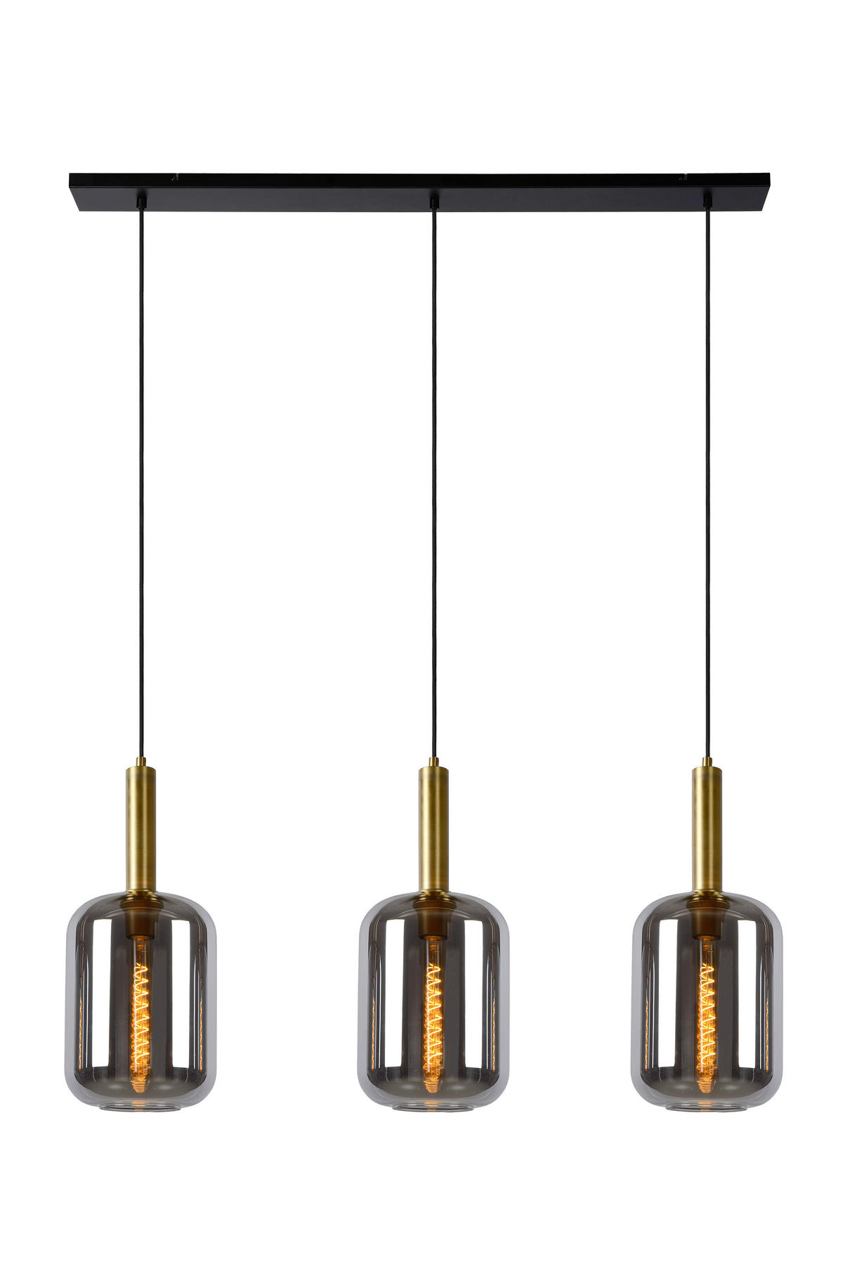 HÄNGELEUCHTE 110/22/150 cm    - Hellgrau, Design, Glas (110/22/150cm) - Lucide