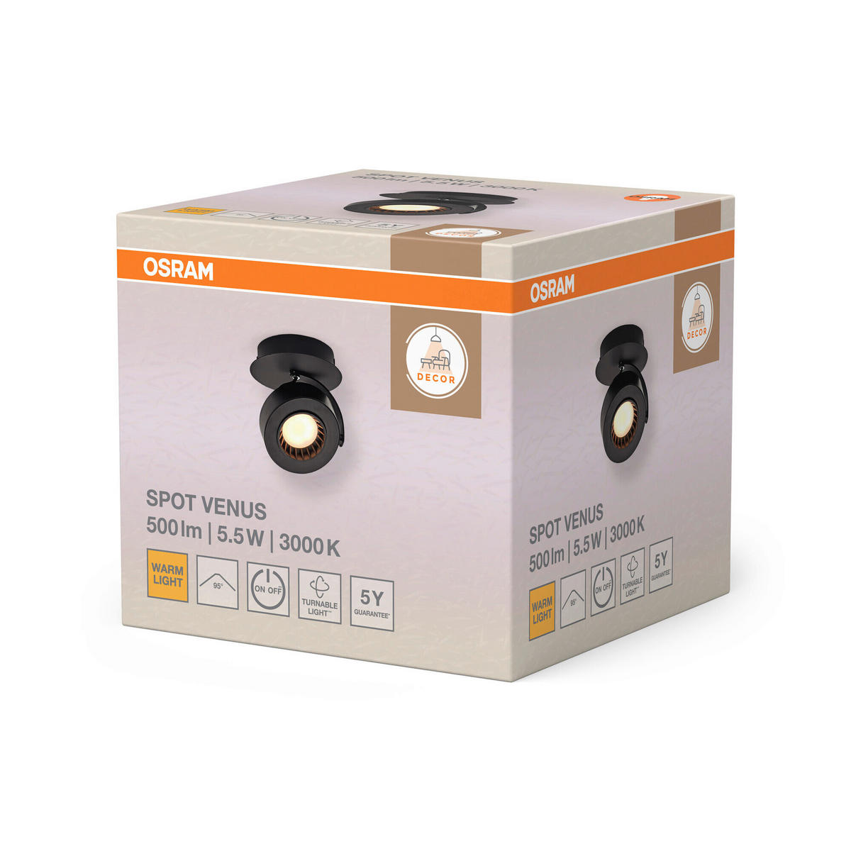 LED-STRAHLER 12,5/14/12 cm   - Schwarz, Basics, Kunststoff/Metall (12,5/14/12cm) - Osram