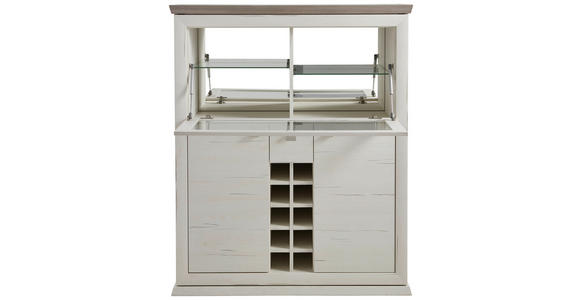 BARSCHRANK Grau, Weiß  - Weiß/Grau, LIFESTYLE, Glas/Holzwerkstoff (110,2/134,4/43cm) - Hom`in