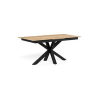 ESSTISCH in Metall, Glas, Keramik 168-210/90/76 cm  - Eichefarben/Schwarz, MODERN, Glas/Keramik (168-210/90/76cm) - MID.YOU