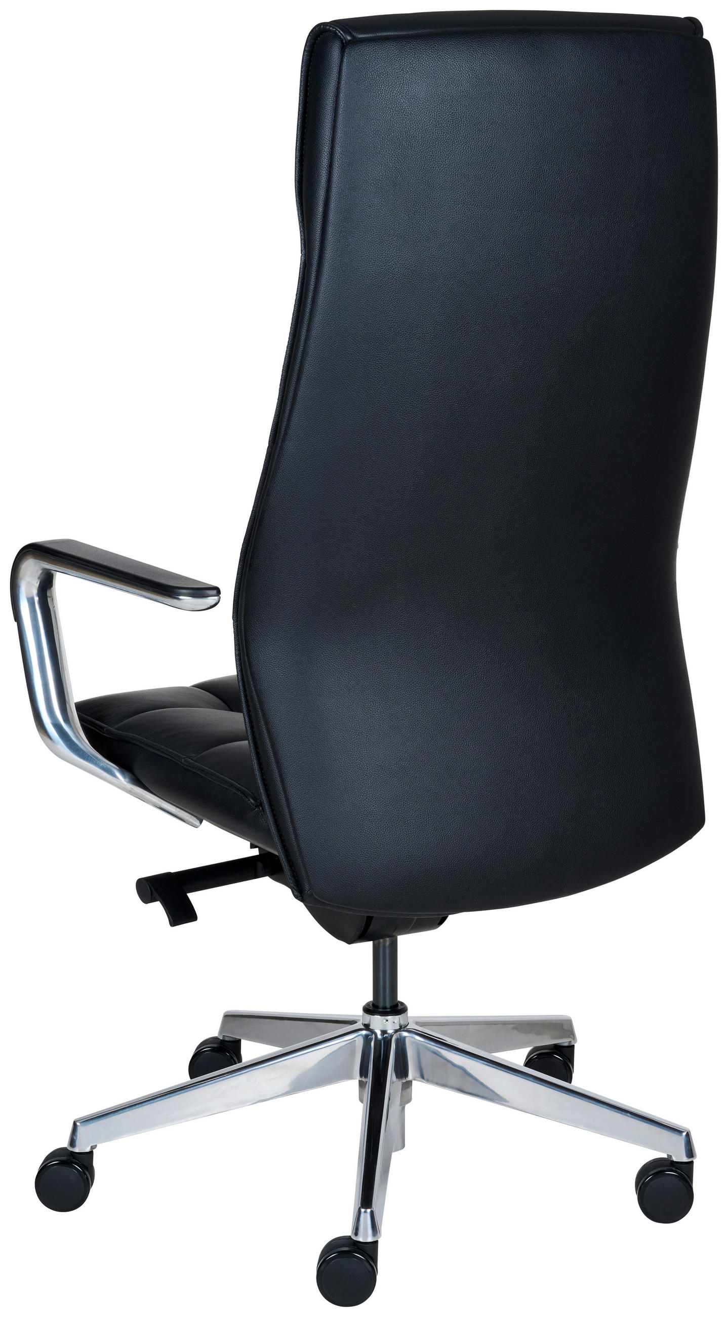 CHEFSESSEL Schwarz, Alufarben  - Schwarz/Alufarben, KONVENTIONELL, Leder/Kunststoff (66/68/118,5cm) - Venda
