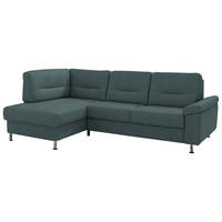 ECKSOFA  in Flachgewebe Dunkelgrau  160/244 cm  - Dunkelgrau/Alufarben, KONVENTIONELL, Textil/Metall (160/244cm) - Beldomo Comfort