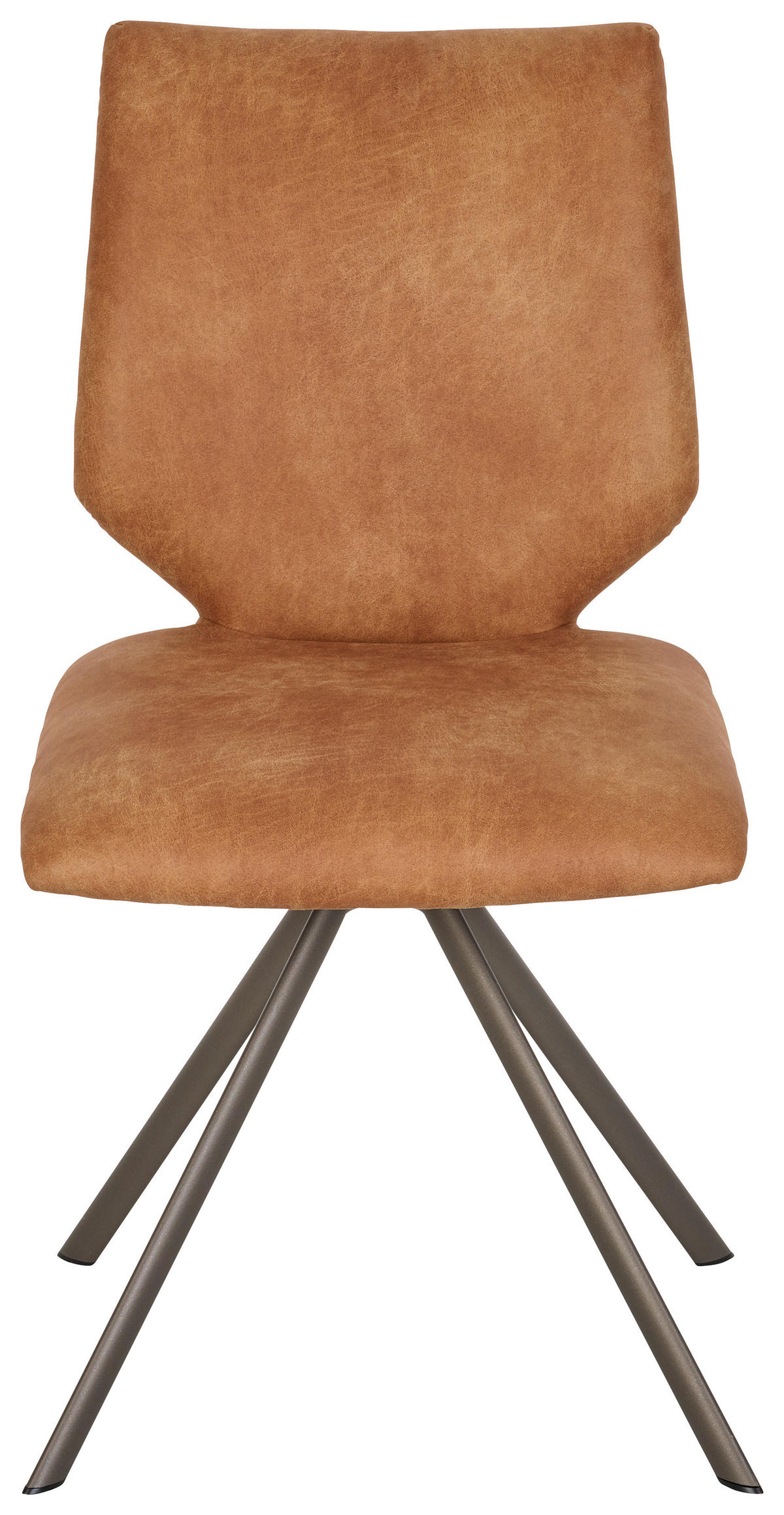 STUHL  in Stahl Mikrofaser Metall, Textil  - Cognac/Braun, Design, Textil/Metall (50/92/63cm) - Venjakob