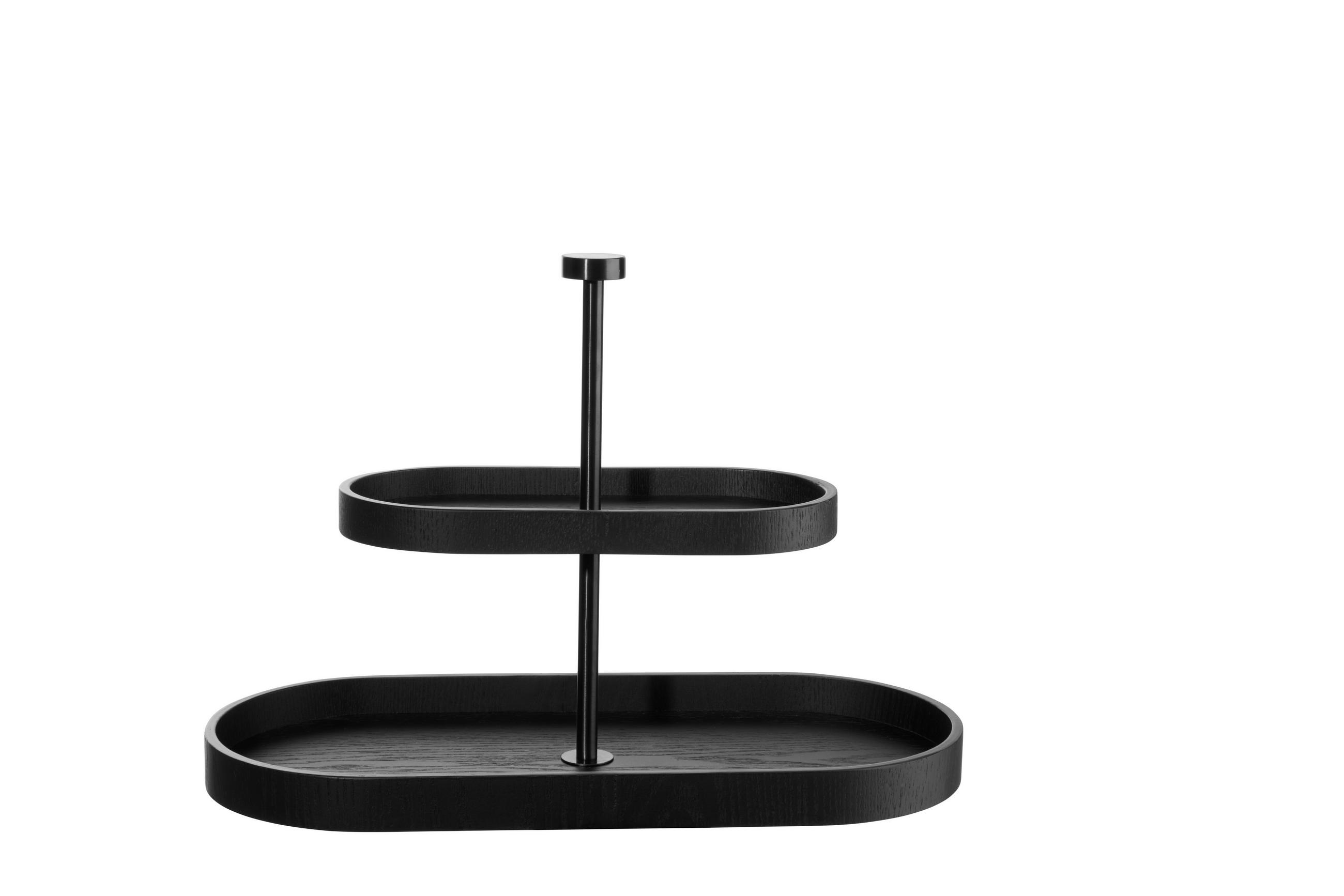 ETAGERE 2-stöckig - Schwarz, KONVENTIONELL, Holz (35,50/16,50/25cm) - ASA