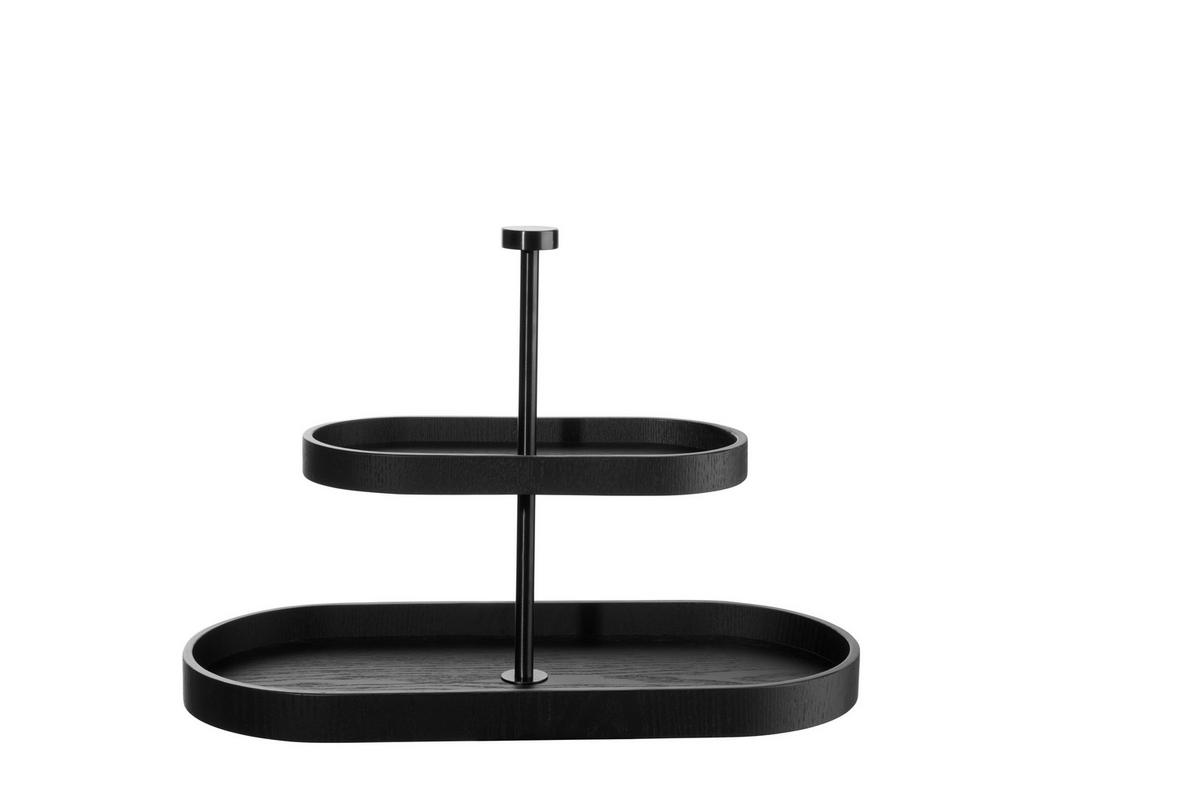 ETAGERE 2-stöckig - Schwarz, KONVENTIONELL, Holz (35,50/16,50/25cm) - ASA