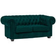 CHESTERFIELD-SOFA Webstoff Waldgrün  - Waldgrün/Wengefarben, LIFESTYLE, Holz/Textil (180/76,5/96cm) - Landscape