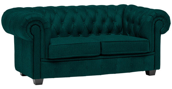 CHESTERFIELD-SOFA Webstoff Waldgrün  - Waldgrün/Wengefarben, LIFESTYLE, Holz/Textil (180/76,5/96cm) - Landscape