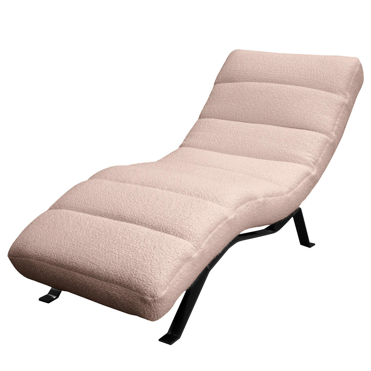 RELAXLIEGE in Bouclé Rosa  - Schwarz/Rosa, Design, Textil/Metall (65/65-95/171cm) - Livetastic