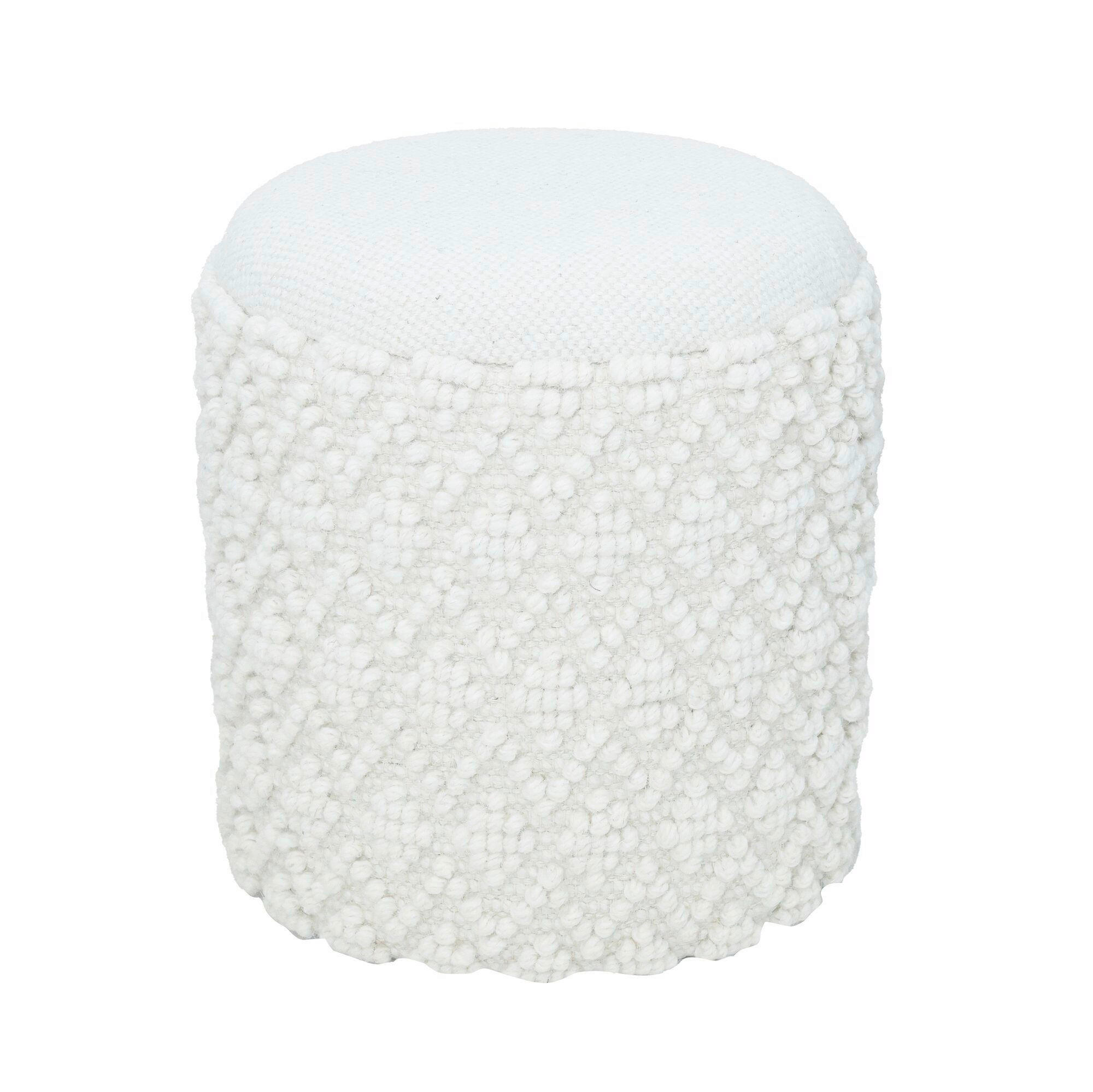 HOCKER in Textil Weiss  - Weiss, Basics, Textil (40/45/40cm) - Livetastic
