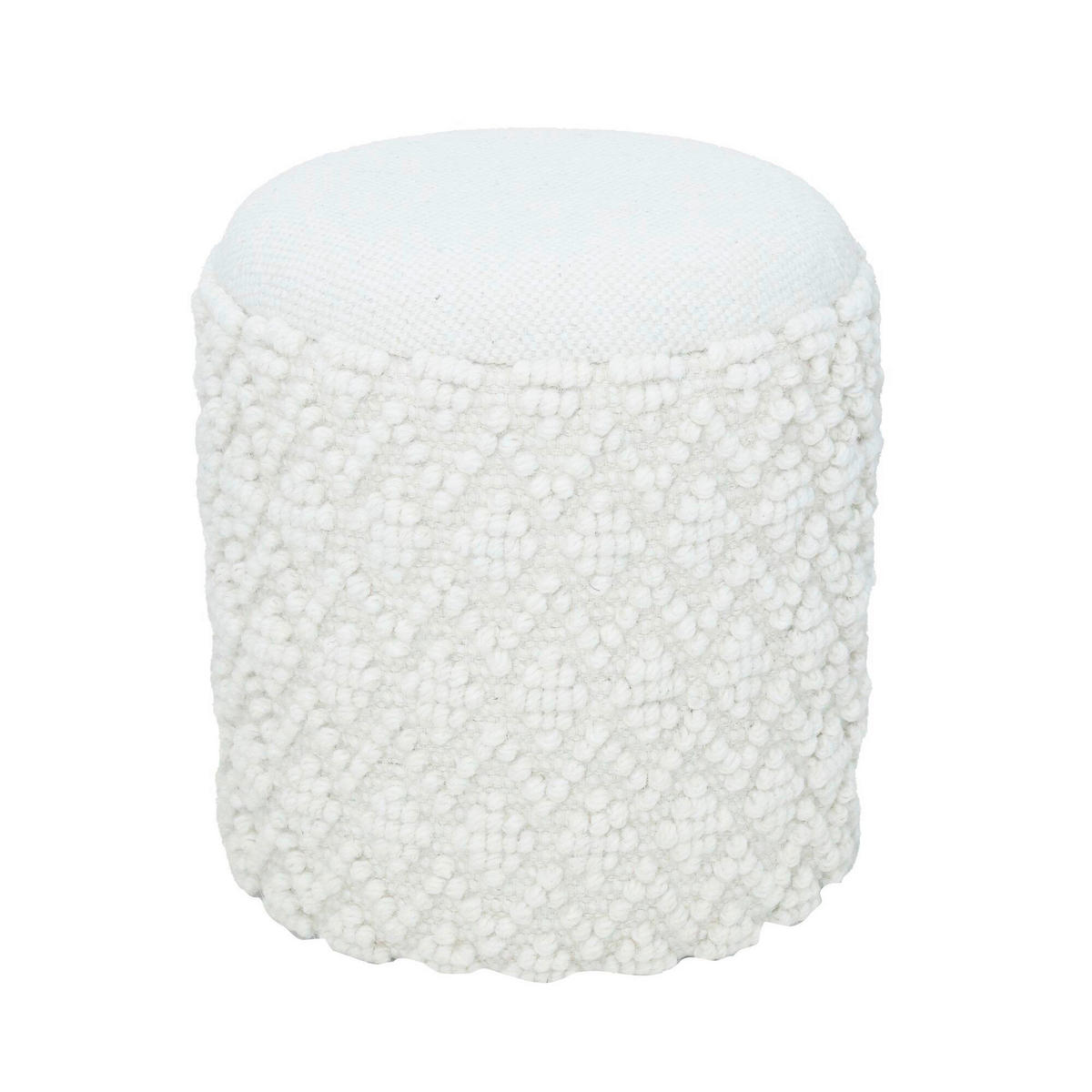 HOCKER in Textil Weiss  - Weiss, Basics, Textil (40/45/40cm) - Livetastic